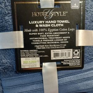 Hotel Style 4 Pack Hand towel and washcloth set